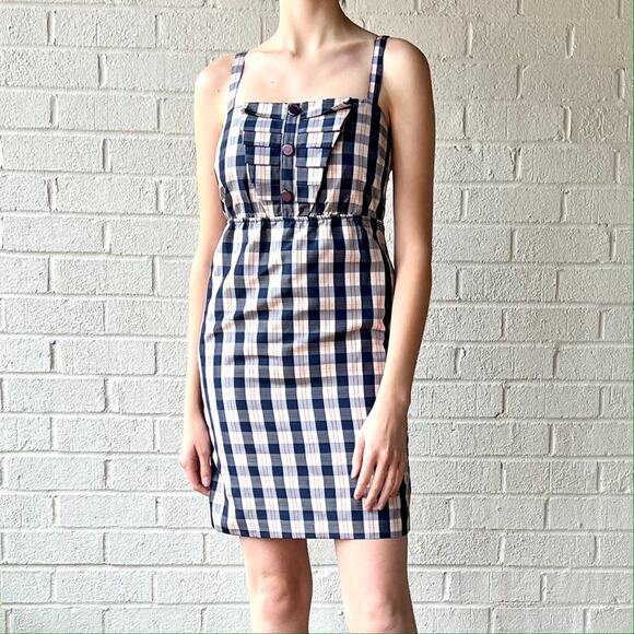 Anthropologie Maeve Outshine Sleeveless Taffeta Plaid Motif Dress Small - Picture 1 of 9